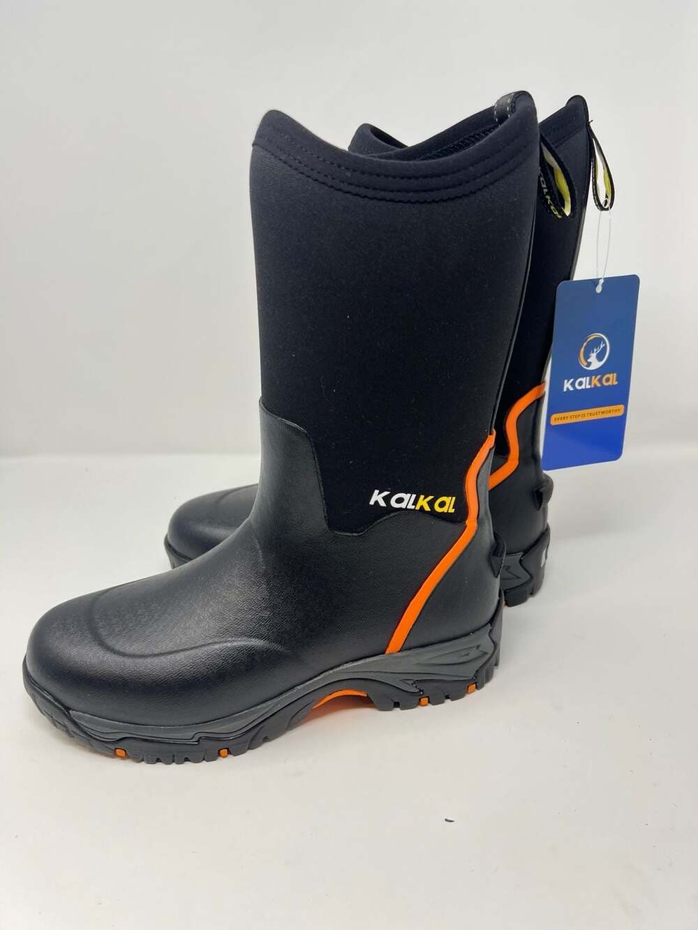 Kalkal Men's Neoprene and Rubber Mid-Calf Boots, Black, Size 6 US